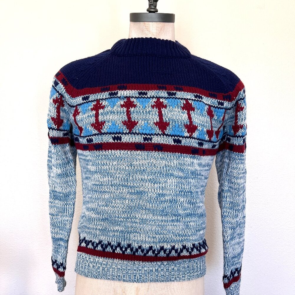 Vintage 80's Pullover Ski Style Sweater - Size Small
